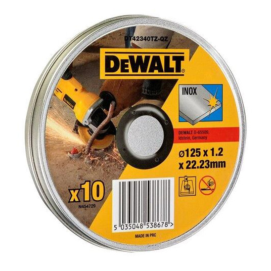 DeWalt metāla griešanas disks 10 gab DT42340TZ-QZ 125 x 1,2 mm