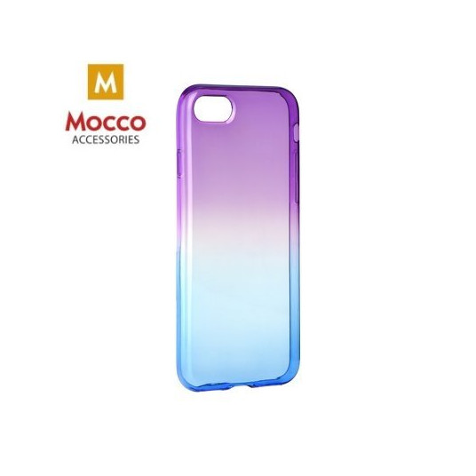 Mocco Gradient Back Case Silicone Case With gradient Color For Apple iPhone X Purple - Blue