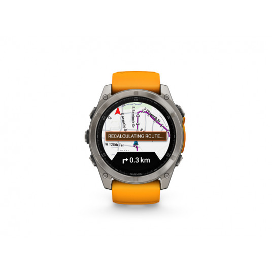 Viedais pulkstenis Garmin Fenix 8 AMOLED Sapphire 51mm Titanium/Spark Orange Graphite 010-02905-11