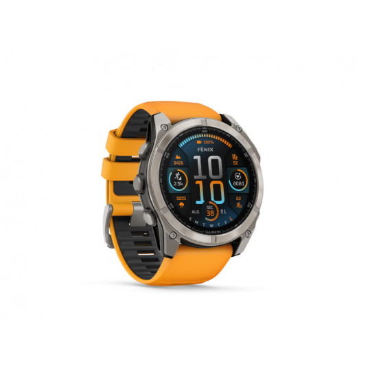 Viedais pulkstenis Garmin Fenix 8 AMOLED Sapphire 51mm Titanium/Spark Orange Graphite 010-02905-11
