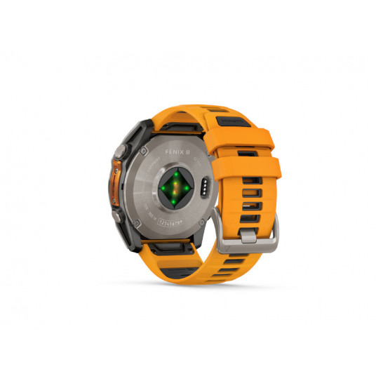 Viedais pulkstenis Garmin Fenix 8 AMOLED Sapphire 51mm Titanium/Spark Orange Graphite 010-02905-11