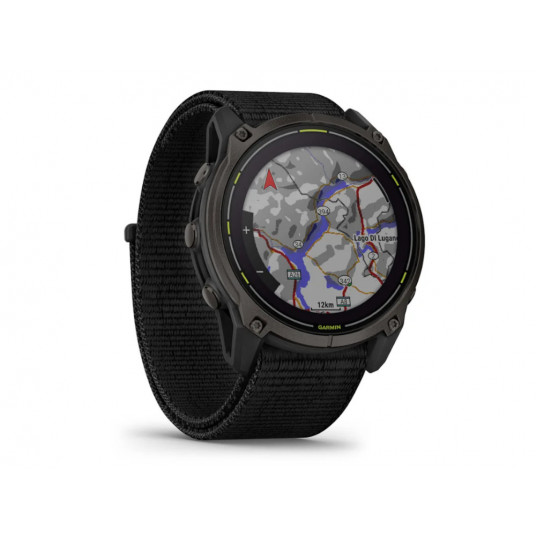 Viedais pulkstenis Garmin Enduro 3 Carbon Gray DLC Titanium/Black UltraFit Nylon band