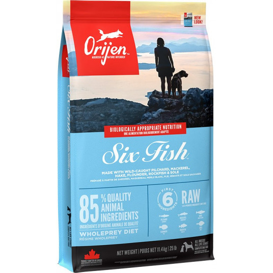 ORIJEN Six Fish - sausā barība suņiem - 11,4 kg