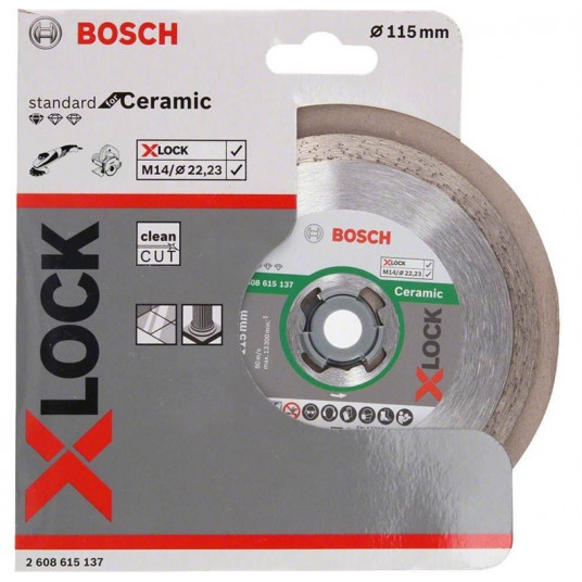 Dimanta griešanas disks BOSCH X-LOCK 125x1,6x7 mm