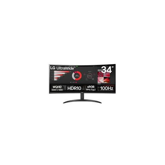 LG 34WR50QK-B.AEU Curved UltraWide Monitor 34"/21:9, 3440x1440, HDMI, DisplayPort USB