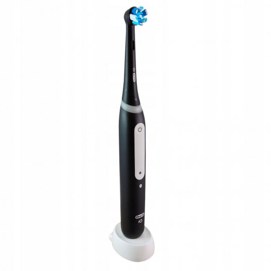 Oral-B elektriskā zobu birste iO4 sērija, uzlādējama, pieaugušajiem, komplektā iekļauto birstes galviņu skaits 1, matēta melna, zobu tīrīšanas režīmu skaits 4
