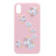 Devia Flower Embroidery Lanya Silicone Back Case For Apple iPhone X / XS Pink