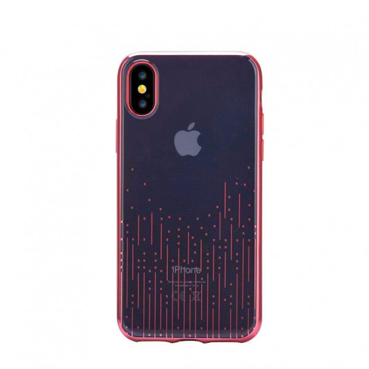 Devia Crystal Meteor Silicone Back Case With Swarovsky Crystals For Apple iPhone X / XS Red