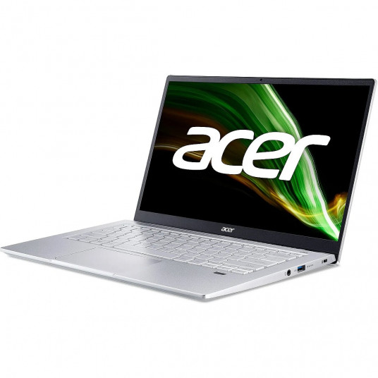 Acer Swift 3 SF314-43|AMD Ryzen 5 5500U (6C/12T, 2,1-4,0 GHz, 8MB)|8 GB DDR4|512 GB M.2 NVMe™ PCIe® 3.0 SSD|IEEE 802.11 a/b/g/n/ac/ax, Bluetooth 5.2|14" Full HD 1920x1080p IPS ComfyView LED Backlit displejs|Windows 11 Pro|Atjaunināts/atjaunināts