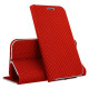 Mocco Carbon Leather Book Case For Apple iPhone X / XS Red