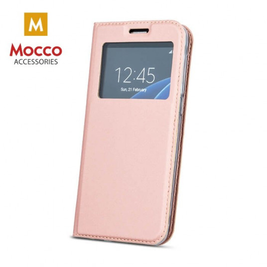 Mocco Smart Look Magnet Book Case With Window For Apple iPhone X / XS Rose Gold