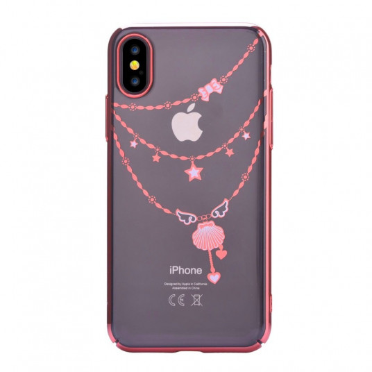 Devia Shell Plastic Back Case With Swarovsky Crystals For Apple iPhone X / XS Red