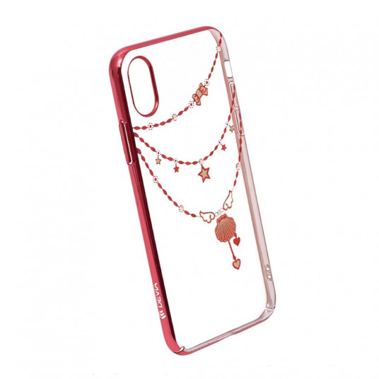 Devia Shell Plastic Back Case With Swarovsky Crystals For Apple iPhone X / XS Red