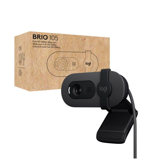 Logitech Brio 105 Biznesa tīmekļa kamera, 2 MP, FHD 1080p, USB-A, melna