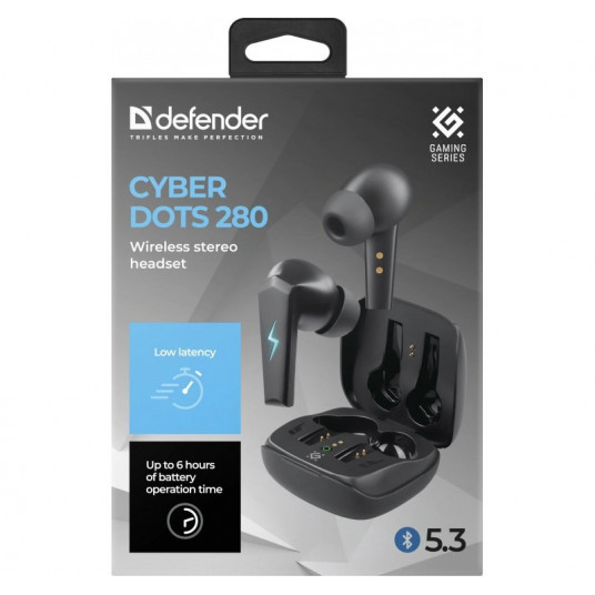 Austiņas Defender CyberDots 280 Black