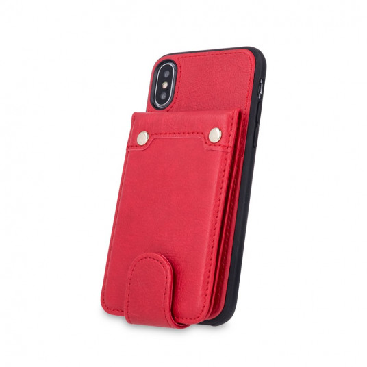 Mocco Smart Wallet Eco ādas vāciņš - Card Holder For Apple iPhone XS Max Red