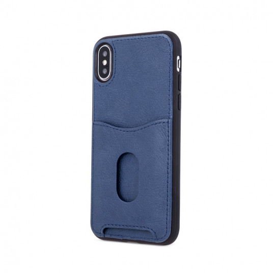 Mocco Smart Wallet Eco ādas vāciņš - Card Holder For Apple iPhone X / XS Blue