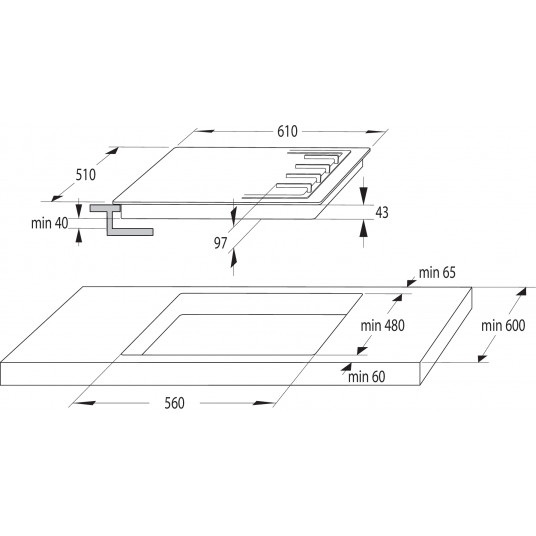 Gāzes plīts virsma Gorenje GTW641KB