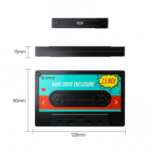 Orico 2,5 collu USB-C kasetne