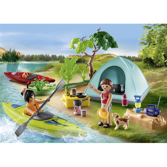 Konstruktors Playmobil kempings ar ugunskuru 71425