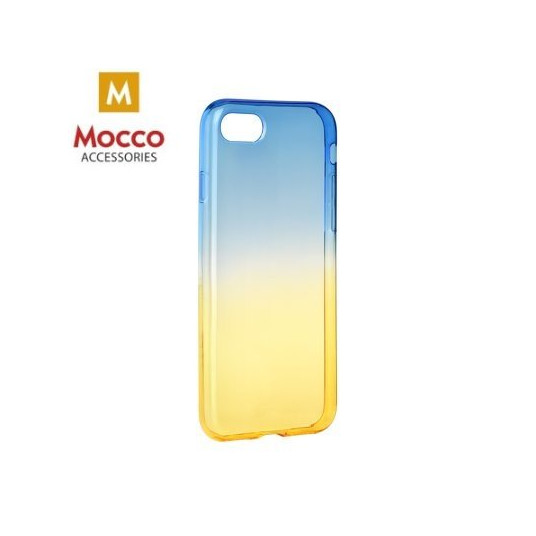 Mocco Gradient Back Case Silicone Case With gradient Color For Apple iPhone X / XS Blue - Yellow
