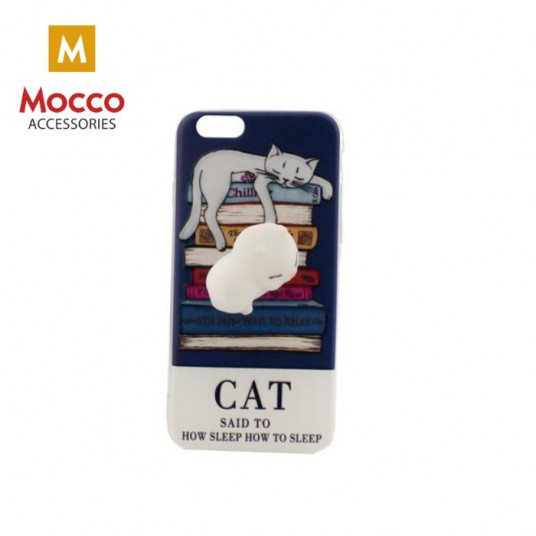 Mocco 4D Silikone Back Case For Mobile Phone With White Cat For Apple iPhone X