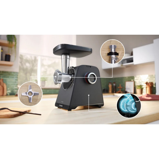 Bosch Food Mincer | MFWS430B | Black | Number of speeds 2 | Throughput (kg/min) 2.5