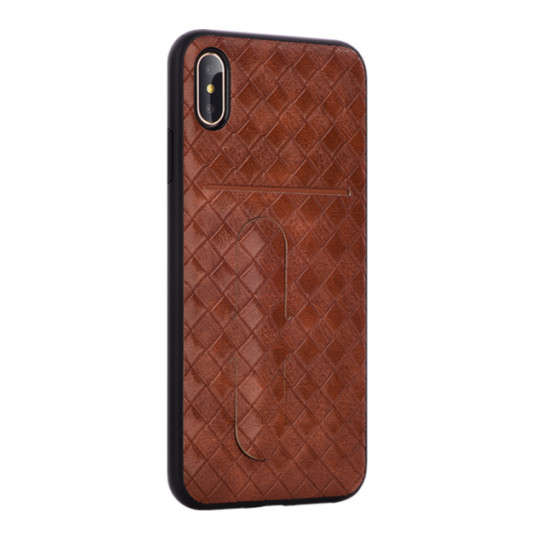 Devia iWallet Silicone Back Case With Place for Cards For Apple iPhone XS Max Brown