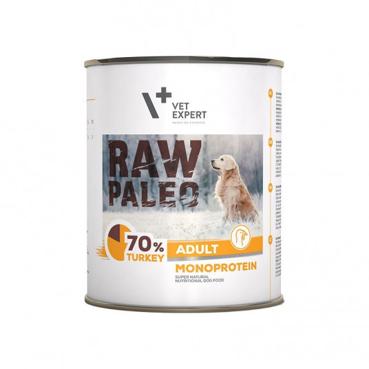 RAW PALEO Adult Monoprotein Turkey - mitrā barība suņiem - 800 g