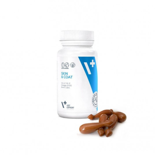 VET EXPERT Skin&amp;Coat - ādas un kažoka preparāts suņiem un kaķiem - 30 kapsulas.