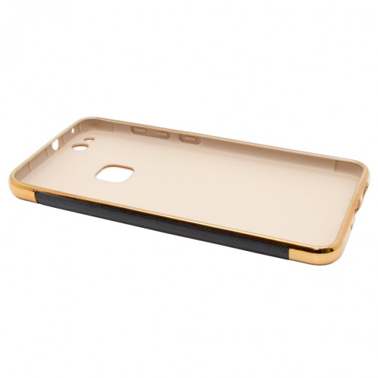 Mocco Exclusive Crown Back Case Silicone Case With Golden Elements for Apple iPhone X Black