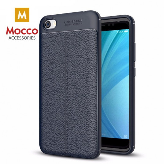 Mocco Litchi Pattern Back Case Silicone Case for Apple iPhone X / XS Blue