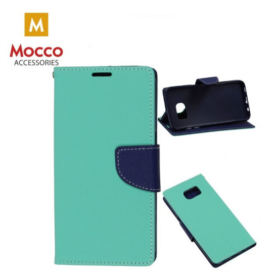 Mocco Fancy Book Case For Apple iPhone XS / X Mint / Blue