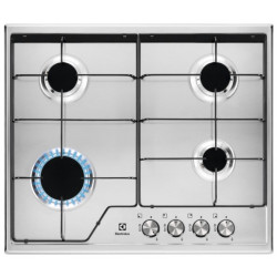 Electrolux KGS6424BX Nerūsējošā tērauda iebūvējamais 60 cm gāzes 4 zonu(-u) skapis