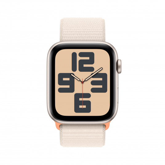 Viedpulkstenis Apple Watch SE GPS 44mm Starlight Aluminium Case with Starlight Sport Loop MRE63ET/A