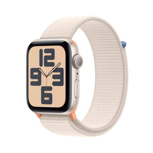 Viedpulkstenis Apple Watch SE GPS 44mm Starlight Aluminium Case with Starlight Sport Loop MRE63ET/A
