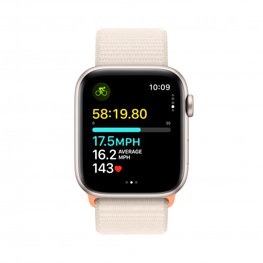 Viedpulkstenis Apple Watch SE GPS 44mm Starlight Aluminium Case with Starlight Sport Loop MRE63ET/A