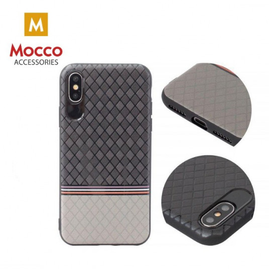 Mocco Trendy Grid And Stripes Silicone Back Case for Apple iPhone 7 Plus / 8 Plus Grey (Pattern 2)