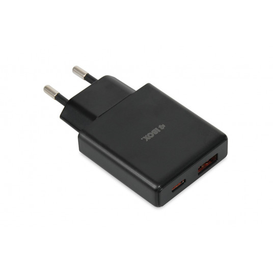 iBOX C-43 Slim GaN PD30W tīkla lādētājs, melns
