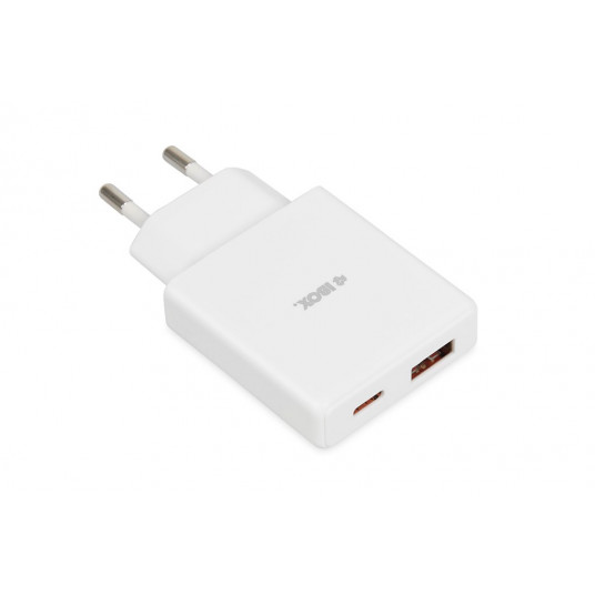 iBOX C-43 Slim GaN PD30W tīkla lādētājs, balts