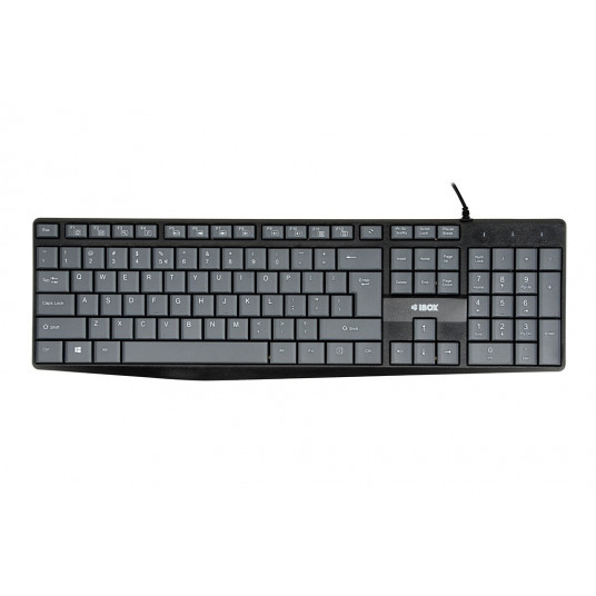 iBOX Eris USB tastatūra, pelēkā un melnā krāsā