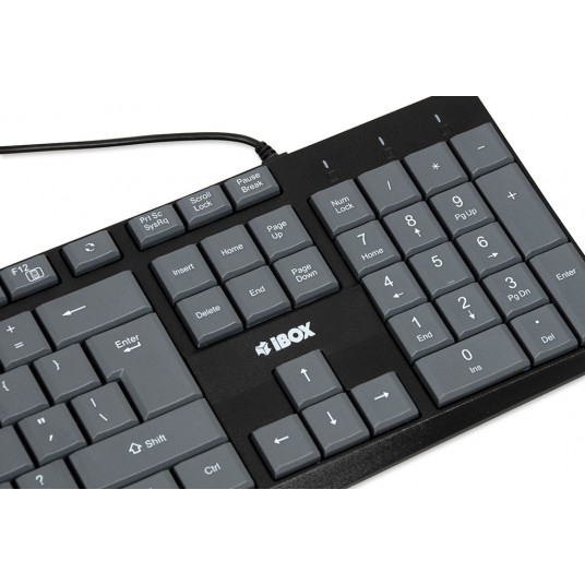 iBOX Eris USB tastatūra, pelēkā un melnā krāsā