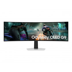 "Samsung LS49DG910SUXEN Odyssey G9 G91SD | 49 " | OLED | 32:9 | 144 Hz | 0,03 ms | 5120 x 1440 pikseļi | 250 cd/m² | HDMI pieslēgvietu skaits 1 | Sudraba krāsā