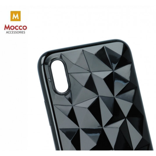 Mocco Trendy Diamonds Silicone Back Case for Apple iPhone XS Max Black