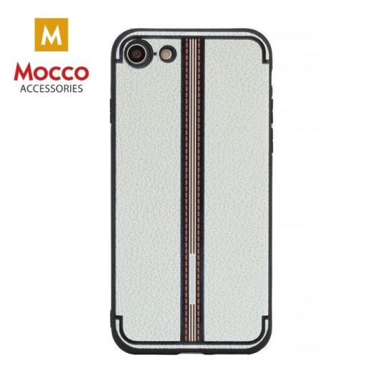 Mocco Trendy Grid And Stripes Silicone Back Case for Apple iPhone 7 Plus / 8 Plus White (Pattern 3)