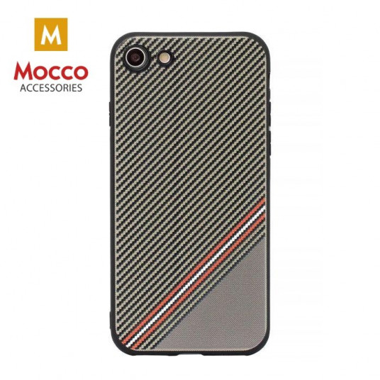 Mocco Trendy Grid And Stripes Silicone Back Case for Apple iPhone X / XS Brown (Pattern 1)