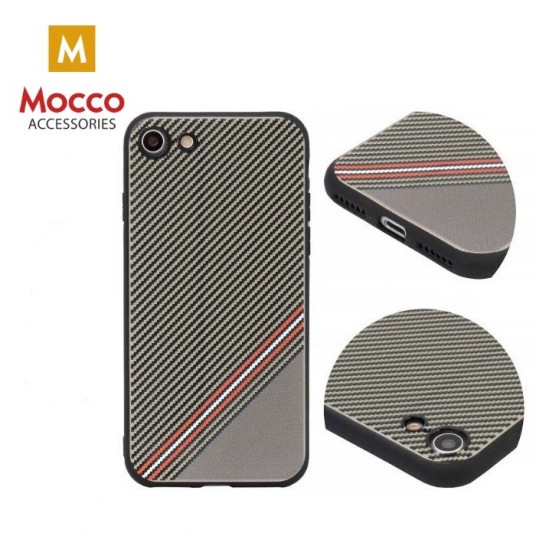 Mocco Trendy Grid And Stripes Silicone Back Case for Apple iPhone X / XS Brown (Pattern 1)