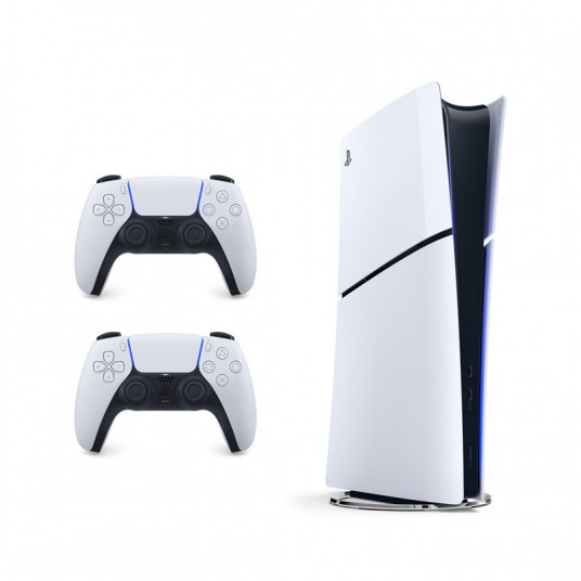 Spēļu konsole Sony Playstation 5 Slim Digital Edition (PS5) 1TB White + papildus pults Sony DualSense PS5 