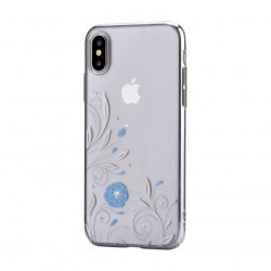 Devia Petunia Plastic Back Case With Swarovsky Crystals For Apple iPhone X / XS Silver