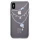 Devia Shell Plastic Back Case With Swarovsky Crystals For Apple iPhone X / XS Silver